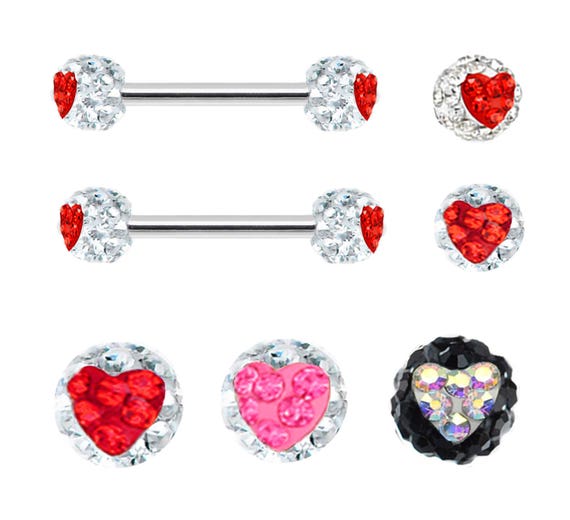16 g acrílico Hipoalergénico no metálica 12 mm Piercing Para Ombligo-Negro Con Blanco Rojo