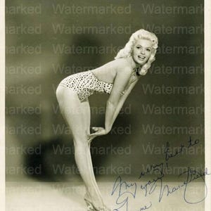 Jayne Mansfield Reprint Photo: Vintage Hollywood Glamour Autograph