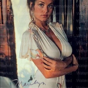 Stunning Marilyn Lange Photo American Playboy Playmate Model Actress Studio Signed Autograph Reprint Photo ART PinUp 8x12 Collectible