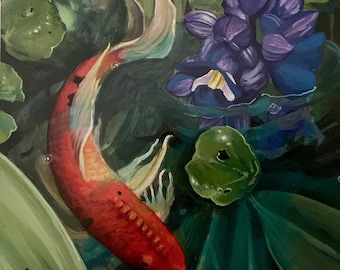 Koi Pond - Original Acrylic Painting