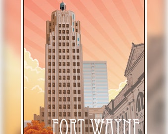 Fort Wayne - Lincoln Tower 18"x24" print