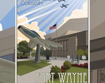Fort Wayne - Allen County War Memorial Coliseum 18"x24" print