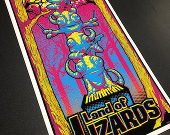 3-D Land of Lizards Totem print w/ glasses