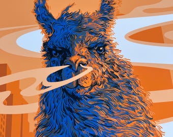 Orange Smoking Llama