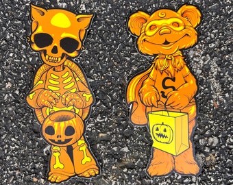 Terrapin under the stars and Super dancing bear halloween trick or treat sticker set