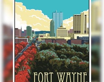 Fort Wayne - Skyline 18"x24" print