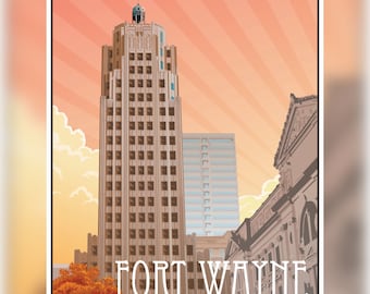 Fort Wayne - Lincoln Tower 18"x24" print