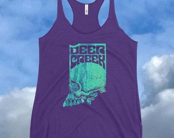 Deer Creek Teal Drip Women's Racerback Tank