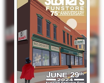 Fort Wayne Stoner's Fun Store 75th anniversary 18"x24" print