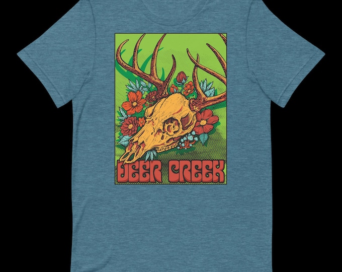 Featured listing image: Deer Creek Floral Skull Unisex T-shirt