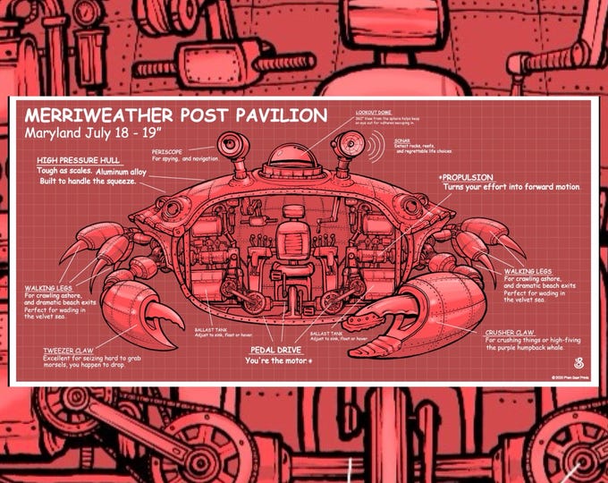 Featured listing image: Summer Tour 2026 merriweather post pavilion crab apparatus print.