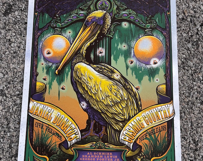 Featured listing image: Daniel Donato’s Cosmic Nola artist prints, 7 Layer on Galaxy Foil, limited edition of 25. 4-30-26 Civic Theatre, New Orleans, Louisiana.