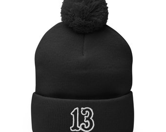 Lucky 13 Pom-Pom Beanie