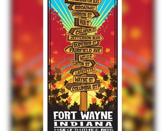 Fort Wayne, Indiana: Home of the Three Rivers print