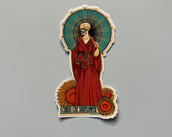 China Cat Sun Flower Vinyl Sticker