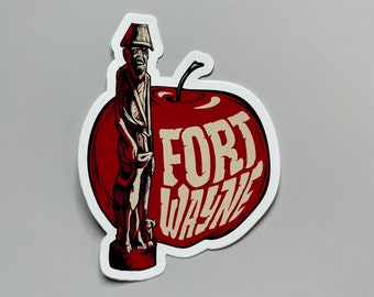 Fort Wayne Johnny Appleseed Vinyl Sticker.