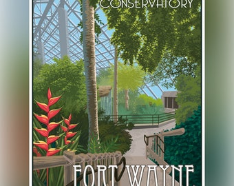 Fort Wayne - Botanical Conservatory 18"x24" print