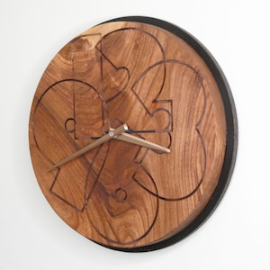 Cherry Wood Crotch-Figure Wall Clock