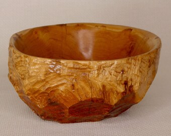 Bowl Carved From a Cherry Wood Beaver Tree Stump