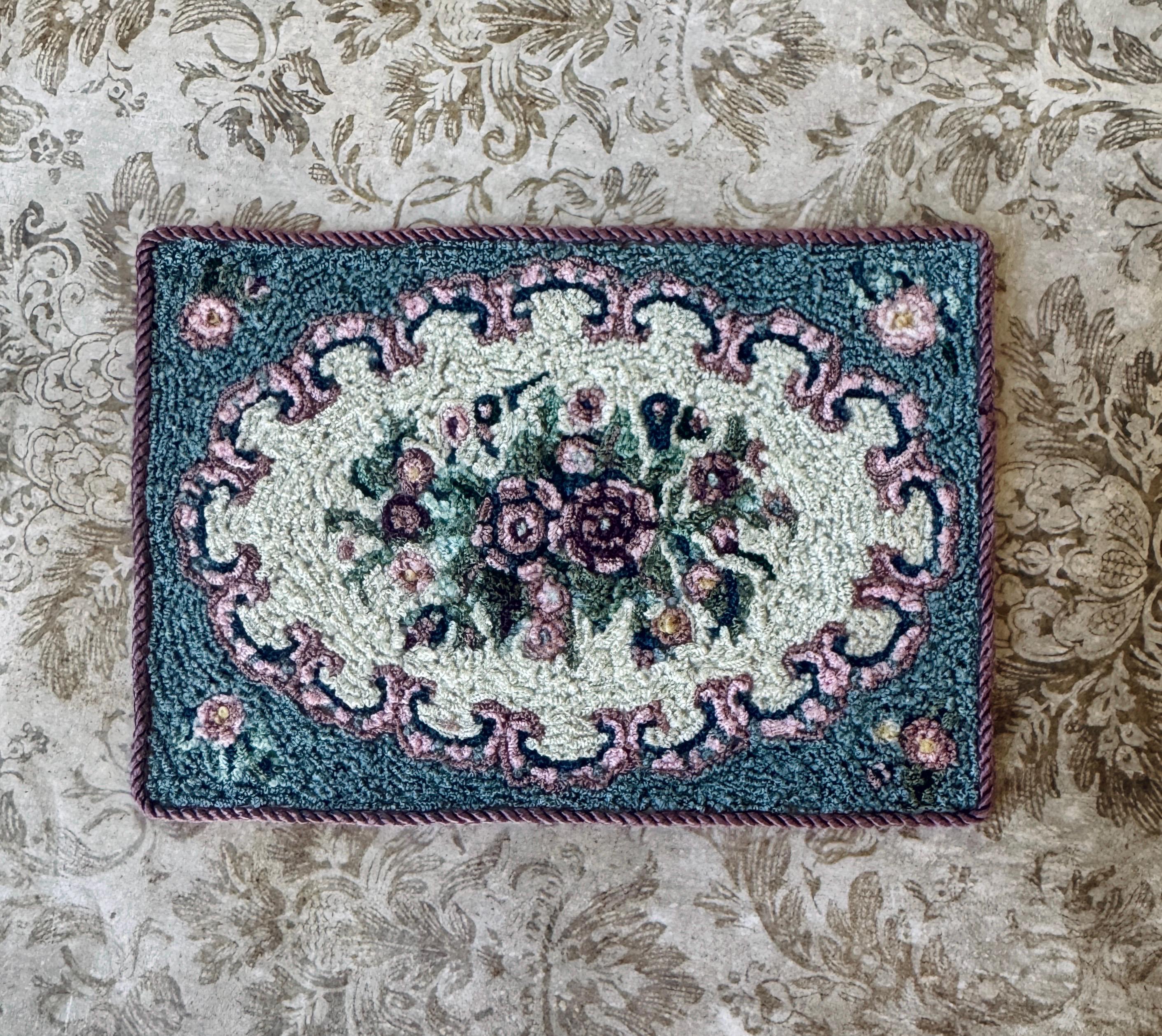 Miniature Rug Print Hooked Miniature Rug. Victorian Floral. 1.12 Scale. - Etsy