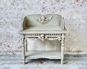 Dollhouse Miniature Side Table Desk Victorian Shabby  Chic Cottage 1.12 Scale