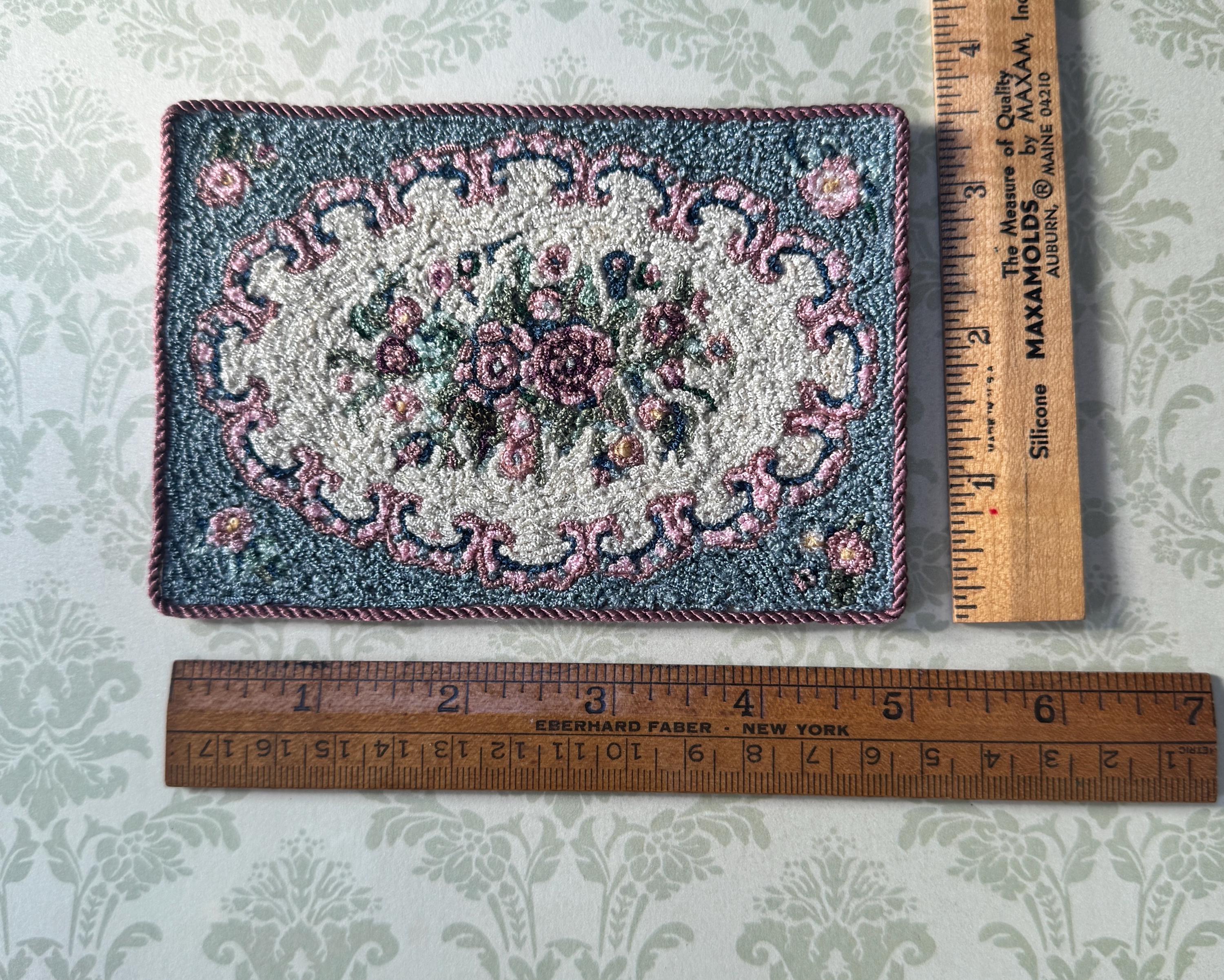 Miniature Rug Print Hooked Miniature Rug. Victorian Floral. 1.12 Scale. - Etsy
