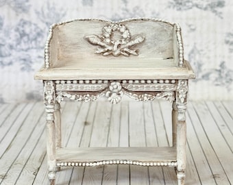 Dollhouse Miniature Side Table Desk Victorian Shabby  Chic Cottage 1.12 Scale