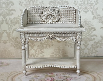 Dollhouse Miniature Side Table Desk Victorian Shabby  Chic Cottage 1.12 Scale Shell