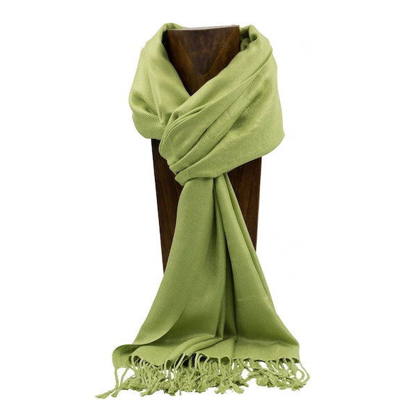 Light Olive Green Pashmina.Scarf with Tag.Pashmina as a Favor.Pashmina Shawl.Bridesmaid Proposal Gift.Wedding Favors.Stay Warm & Cozy