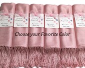 6 Pashminas.Pashmina Scarf.Pashmina as a Favor.Pashmina with Personalized Tag.Pashmina Shawl.Bridesmaid Proposal Gift.Wedding Favors