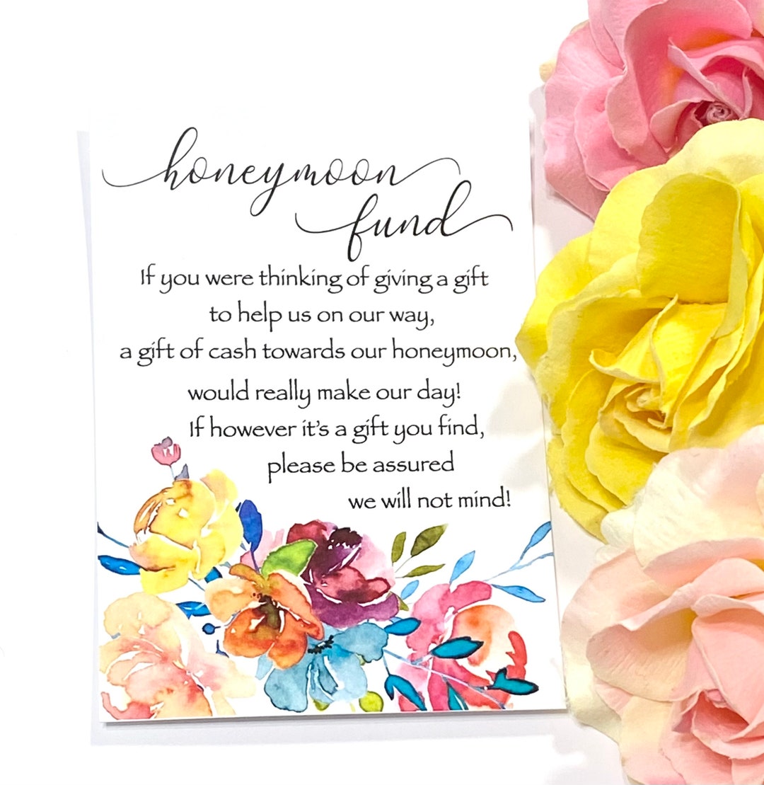 Personalized Wedding Honeymoon Fund Card. Honeymoon Fund Invitation