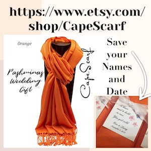 Free Shipping. Pashmina, Scarf, Shawl Orange or Any Solid Color