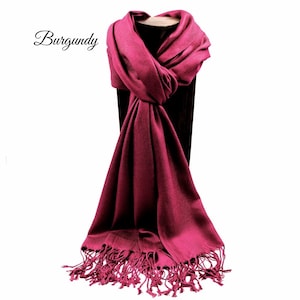 Pashmina, Scarf, Shawl Burgundy or Any Solid Color