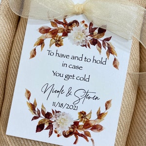 Autumn Wreath Tag or Band. To Have and to Hold Tag. In case you get cold Tag