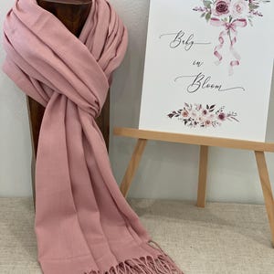 Free Shipping. Pashmina, Scarf, Shawl Old Rose Pink Solid Color