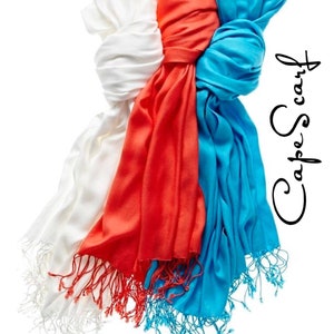 3 Pashminas.Pashmina Scarf.Pashmina as a Favor.Pashmina with Personalized Tag.Pashmina Shawl.Bridesmaid Proposal Gift.Wedding Favors
