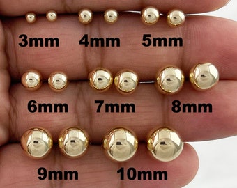 GH001 14k Yellow Gold Small Solid Ball Stud Safety Silicone Gold Pushback Earrings 1mm - 7mm GH001 14k Yellow Gold Small Solid Ball Stud Safety Silicone Gold Pushback Earrings 1mm - 7mm