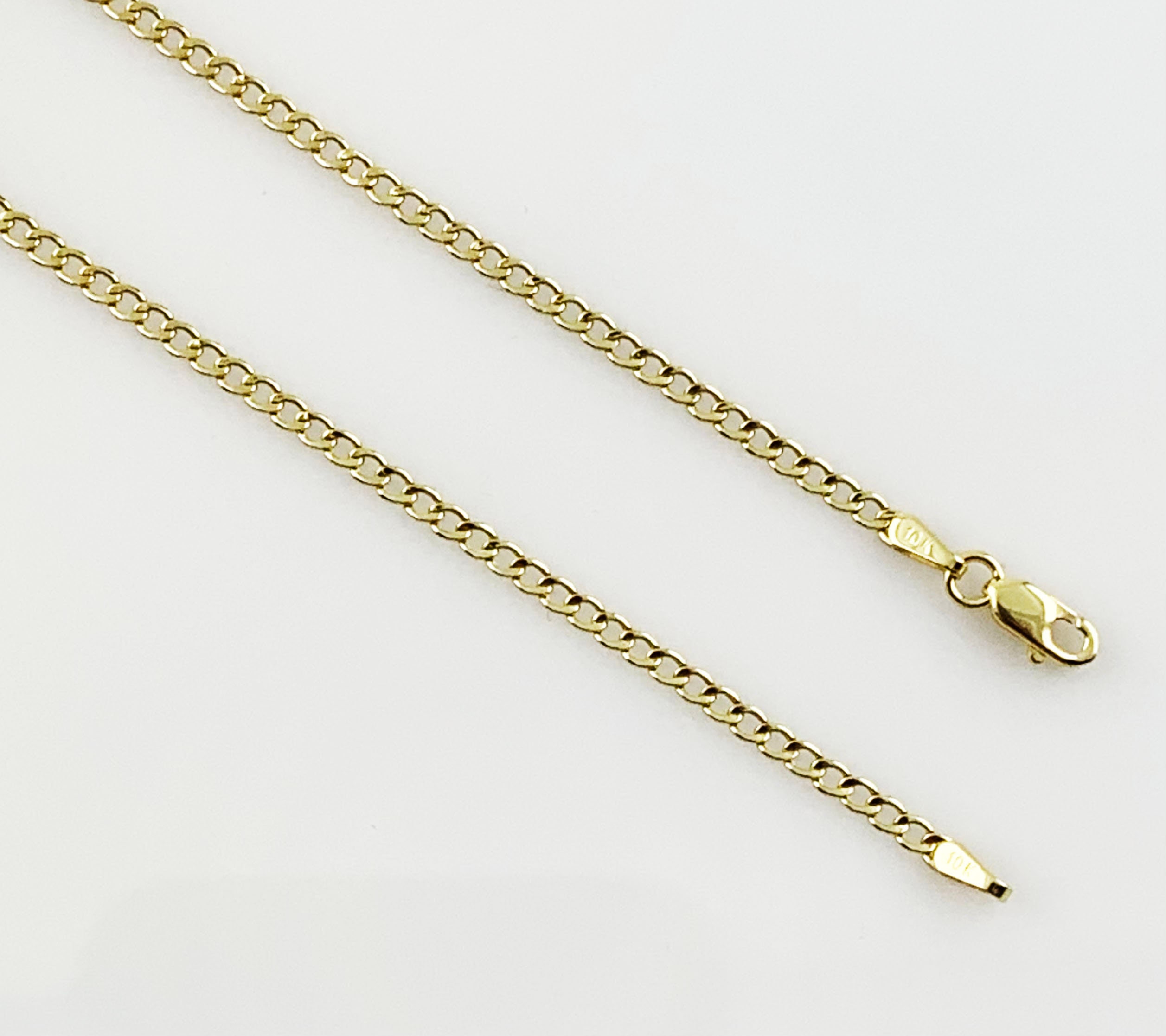 SOLID 10K Yellow Gold Cuban Link 2mm 2 