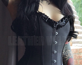 Black Satin Overbust Corset Top