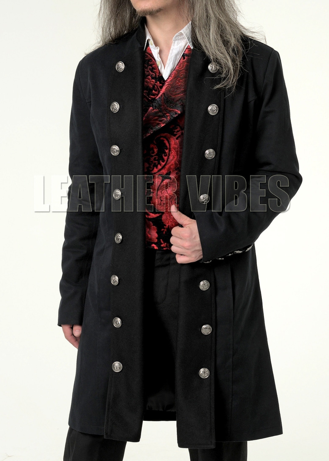 Double Breasted Military Long Trench Coat Etsy