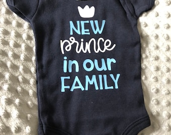 Nuevo príncipe o princesa en nuestro bodysuit familiar