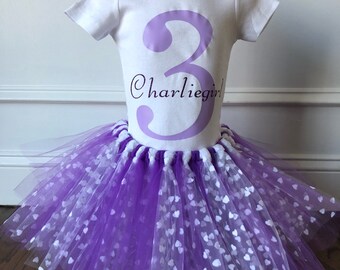 First Birthday tutu outfit with personalized bodysuit/shirt
