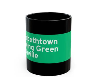 Route Sign Coffee Mug | Green Highway Mile Marker Design