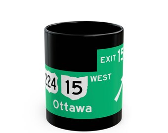 Ottawa Highway Exit 159 Road Sign Mug