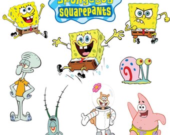 Spongebob SVG, Spongebob Clipart for Design,Print,Silhouette Cameo,Cricut