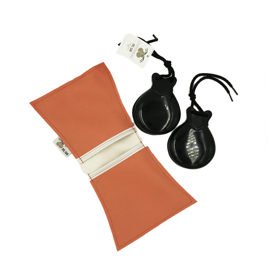 【フラメンコ用小道具 楽器】ブラック CASTANUELAS DEL SUR Spanish Castanets - Castañuelas Del Sur Flamenco Castanets