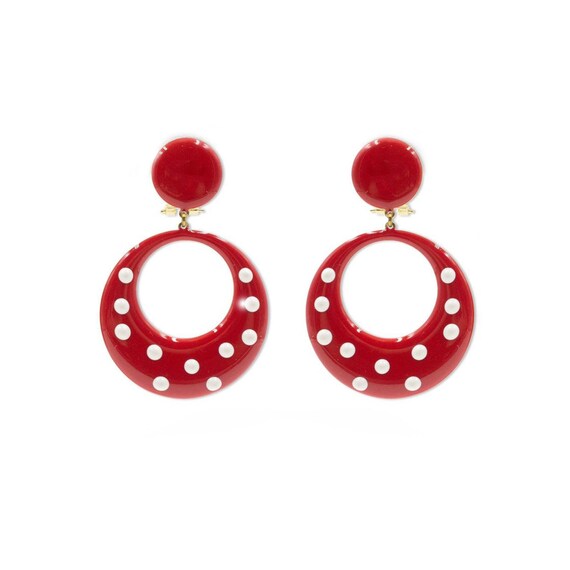 Ole Ole Flamenco Earrings for Girl Kids Teens Lunares Red | Etsy