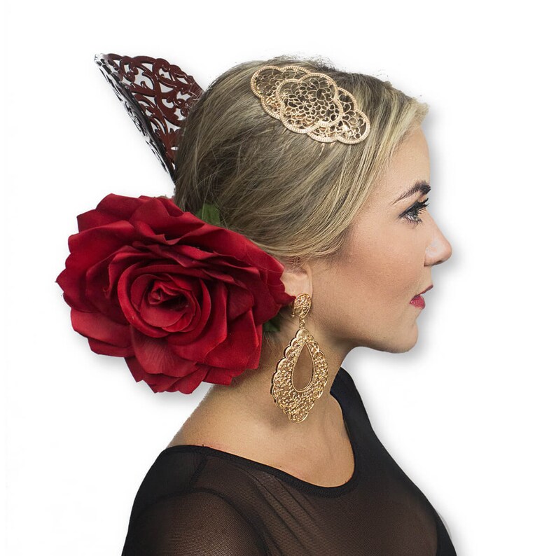 Ole Ole Flamenco Hair Side Comb Solea Gold Spanish Combs Etsy