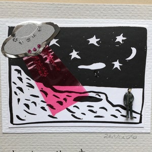 perso senza te UFO uomo astronave volante ti manca la cartolina d'auguri