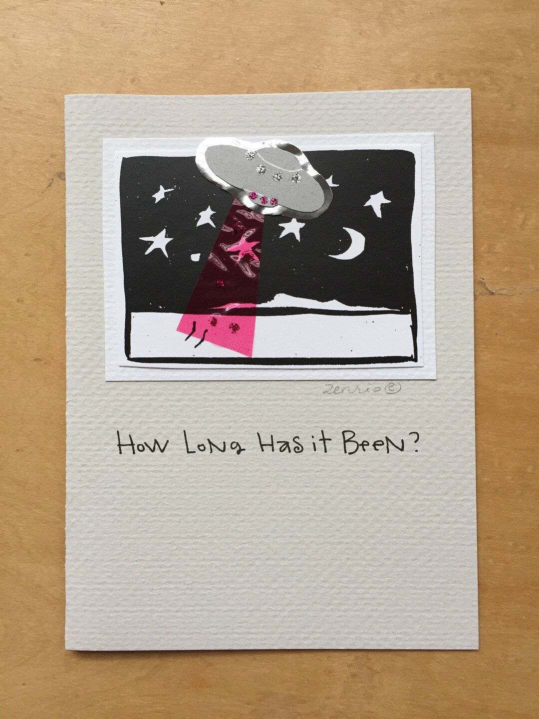 How Long Has It Been? Night Sky Spaceship Missing You Greeting Card - Etsy